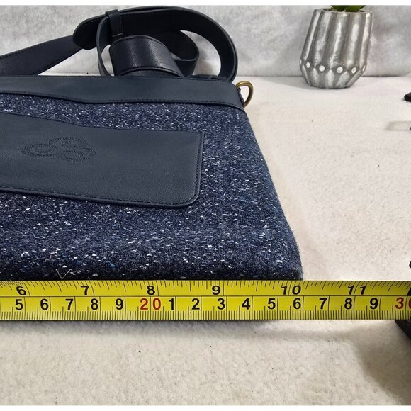 Kerry Women's Blue Speckled Tweed‎ and Leather Messenger Bag Crossbody Strap - Picture 9 of 9